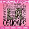 LA Cougars Mascot Svg, Typography Svg, School Spirit Svg, Digital Cut File
