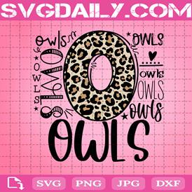 Owls SVG, Typography SVG, Football SVG, School Spirit Shirt, Digital Cut File