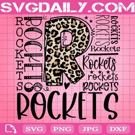 Rockets Svg, Typography Svg, Football Svg, School Spirit Svg, Digital Cut File