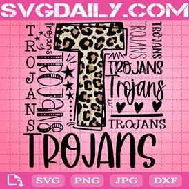 Trojans Svg, Typography Svg, Football Svg, School Spirit Svg, Digital Cut File