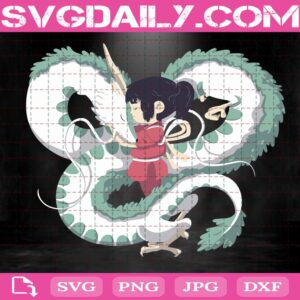 Chihiro Ogino And Haku Svg, Ghibli Svg, Cartoon Svg, Anime Svg, Japanese Svg, Svg Png Dxf Eps Download Files