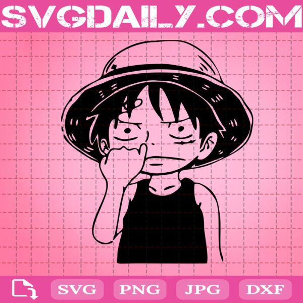 Cute Face Luffy Svg, Monkey D. Luffy Svg, Luffy One Piece Svg, Anime Svg, Svg Png Dxf Eps Download Files