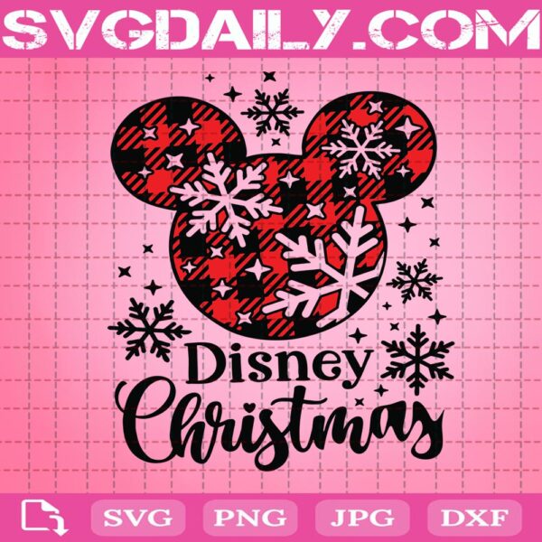 Disney Christmas Svg, Mickey Plaid Svg, Disney Plaid Svg, Mickey Snowflake Head Svg, Mickey Christmas Svg, Cut files, Svg, Dxf, Png, Eps