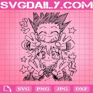 Killua And Gon Svg, Hunter x Hunter Svg, Hunter Anime Svg, Anime Characters Svg, Cricut Digital Download, Instant Download