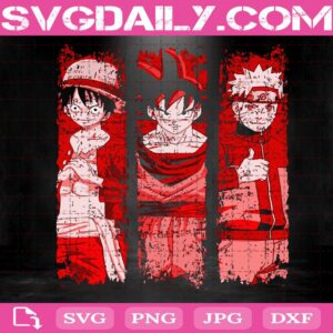 Luffy One Piece Svg, Son Goku Dragon Ball Svg, Uzumaki Naruto Svg, Anime Svg, Manga Svg, Svg Png Dxf Eps Download Files