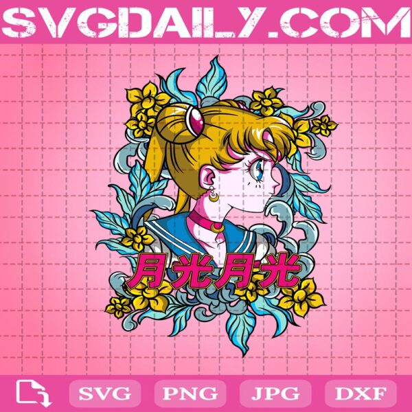Usagi Tsukino Svg, Sailor Moon Svg, Sailor Floral Svg, Anime Lover Gift Svg, Svg Png Dxf Eps AI Instant Download