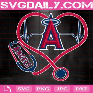 California Angels Nurse Stethoscope Svg, California Angels Svg, Angels Baseball Svg, MLB Svg, Nurse Sport Svg