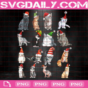 Christmas Cats Png, Cats Santa Hat Png, Christmas Png, Merry Christmas Png, Cats Xmas Png, Christmas Holiday Png, Digital File