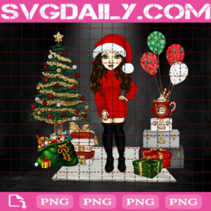 Cute Christmas Girl Png, Light Skin Brown Hair Png, Girl Xmas Png, Christmas Girl Png, Girl Santa Hat Png, Christmas Png, Digital File