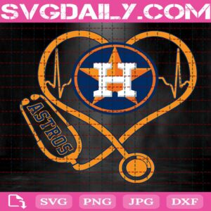 Houston Astros Nurse Stethoscope Svg, Houston Astros Svg, Houston Astros Baseball Svg, MLB Svg, Nurse Sport Svg