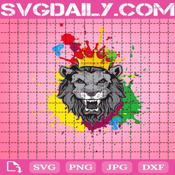 Lion Splash Svg, Lion Color Svg, Lion Svg, Lion King Svg, Lion Crown Svg, Svg Png Dxf Eps AI Digital Download