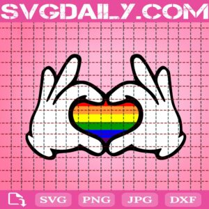 Mickey Mouse LGBT Hands With Heart Svg, Mickey Mouse Heart Hands Svg, Mickey Mouse Heart Svg, Pride Svg, Mickey Svg, LGBT Pride Svg, LGBT Svg