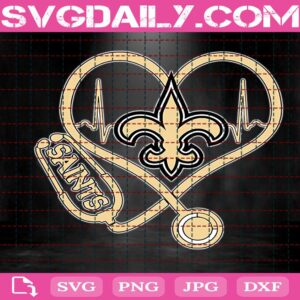 New Orleans Saints Heart Stethoscope Svg, New Orleans Saints Svg, Nurse Saints Svg, Football Teams Svg, NFL Svg, Nurse Sport Svg
