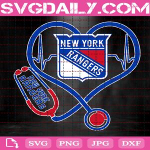 New York Rangers Heart Stethoscope Svg, New York Rangers Svg, Nurse Rangers Svg, Hockey Teams Svg, NHL Svg, Nurse Sport Svg