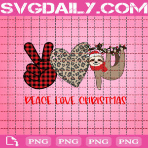Peace Love Christmas Cute Sloth Png, Peace Love Christmas Png, Sloth Christmas Png, Cute Sloth Png, Sloth Xmas Png, Christmas Png, Digital File