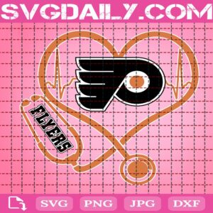 Philadelphia Flyers Heart Stethoscope Svg, Philadelphia Flyers Svg, Nurse Philadelphia Flyers Svg, Hockey Teams Svg, NHL Svg, Nurse Sport Svg