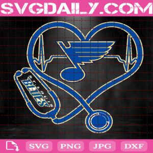 St. Louis Blues Heart Stethoscope Svg, St. Louis Blues Svg, Nurse St. Louis Blues Svg, Hockey Teams Svg, NHL Svg, Nurse Sport Svg