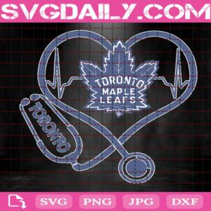 Toronto Maple Leafs Heart Stethoscope Svg, Toronto Maple Leafs Svg, Nurse Leafs Svg, Hockey Teams Svg, NHL Svg, Nurse Sport Svg