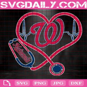 Washington Nationals Nurse Stethoscope Svg, Washington Nationals Svg, Nationals Baseball Svg, MLB Svg, Nurse Sport Svg