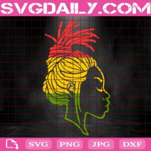 Black Woman Svg, Juneteenth Svg, Afro Woman Face Svg, African American Girl Svg, Flag Color Svg, Closed Eyes Svg, Svg Png Dxf Eps Download Files