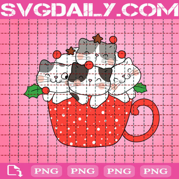 Cat Hot Chocolate Christmas Clipart, Christmas Hot Chocolate Png, Mew Christmas Png, Hot Chocolate Png, Png Printable, Instant Download, Digital File