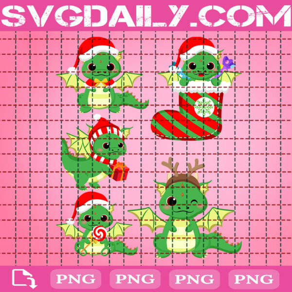 Christmas Dragons Bundle Png, Christmas Dragon Clipart, Dragon In Christmas Stockings Png, Png Printable, Instant Download, Digital File