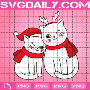 Christmas Png, Cute Cat Png, Cat Couple Png, Wink Cat Png, Cat Lover Png, Png Printable, Instant Download, Digital File