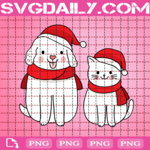 Cute Cat And Dog Png, Santa Dog Png, Santa Cat Png, Merry Christmas Png, Pet Lover Png, Png Printable, Instant Download, Digital File