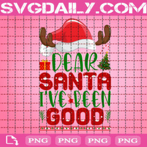Dear Santa I've Been Good Clipart Png, Santa Hat With Reindeer Horn Png, Christmas Tree Png, Candy Cane Png, Png Printable, Instant Download, Digital File