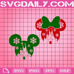 Disney Christmas Svg, Disney Castle Svg, Mickey Mouse Svg, Minnie Mouse Svg, Disney Svg, Snowflakes Svg, Svg Png Dxf Eps Download Files