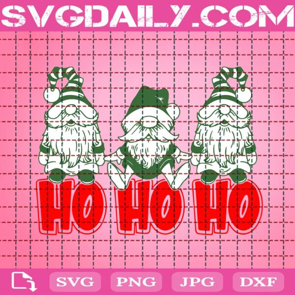 Ho Ho Ho Svg, Ho Ho Ho With Gnomies Svg, Merry Christmas Svg, Christmas Gnomies Svg, Svg Png Dxf Eps Download Files