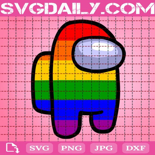 LGBT Among US Svg, LGBT Rainbow Flag Svg, Among Us Svg, LGBT Svg, Rainbow Svg, Svg Png Dxf Eps Download Files