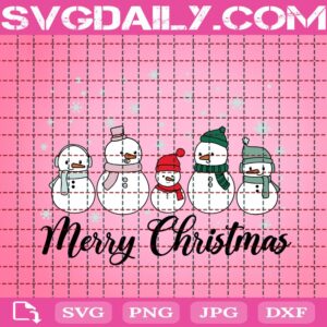Merry Christmas Svg, Christmas Snowmans Svg, Snowmans Svg, Snowflakes Svg, Christmas Svg, Svg Png Dxf Eps Download Files