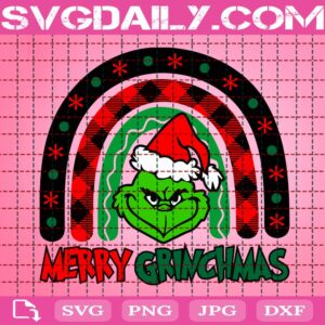 Merry Grinchmas Svg, Christmas Rainbow Svg, Grinch Christmas Svg, Funny Grinch Svg, Christmas Svg, Svg Png Dxf Eps Download Files
