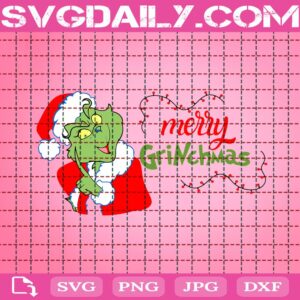 Merry Grinchmas Svg, Christmas Svg, Christmas Lights Svg, Fairy Light Svg, Santa Grinch Svg, Svg Png Dxf Eps Download Files