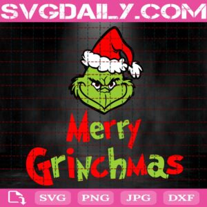 Merry Grinchmas Svg, Grinch Face Svg, Christmas Svg, Grinchmas Svg, Grinch Santa Hat Svg, Merry Christmas Svg, Grinch Xmas Svg, Download Files