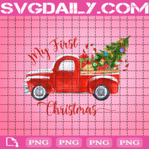 My First Christmas Png, Vintage Christmas Car Png, Christmas Tree Png, Gift Boxes Png, Png Printable, Instant Download, Digital File