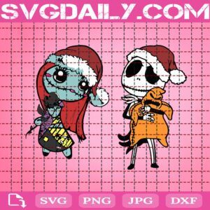 Santa Sally And Jack Skellington Svg, Nightmare Before Christmas Svg, Christmas Movie Svg, Christmas Sally And Jack Svg, Svg Png Dxf Eps Download Files