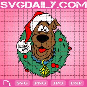 Scooby Doo Christmas Svg, Scooby Doo With Christmas Wreath Svg, Christmas Scooby Doo Svg, Funny Scooby Doo Svg, Svg Png Dxf Eps Download Files