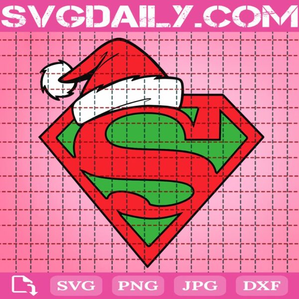 Superman Santa Christmas Svg, Superman Santa Hat Svg, Christmas Svg, Superman Santa Merry Christmas Svg, Christmas Gift Svg, Svg Png Dxf Eps Download Files