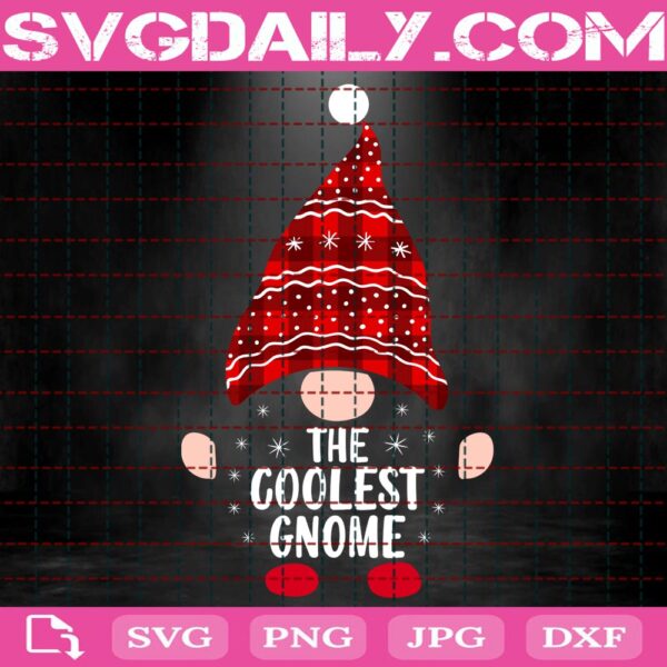 The Coolest Gnome Svg, Christmas Gnome Svg, Funny Family Svg, Merry Christmas Svg, Svg Png Dxf Eps AI Instant Download