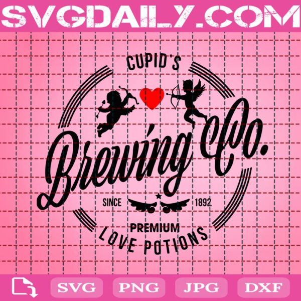 Cupid’s Brewing Co Svg, Valentines Day Svg, Cupid Logo Svg, Cupid Valentines Svg, Brewing Co Svg, Premium Love Potions Svg, Instant Download