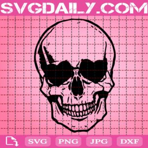 Heart Eyes Skull Svg, Halloween Skull Svg, Halloween Svg, Skull Svg, Valentine Svg, Skull Valentine Svg, Svg Png Dxf Eps AI Instant Download