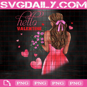 Hello Valentine Png, Girl's Valentine Png, Valentine Day Png, Happy Valentine Png, Png Printable, Instant Download, Digital File