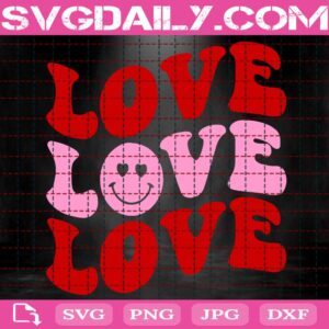 Love Smiley Face Svg, Love Svg, Love Smiley Svg, Valentines Day Svg, Happy Valentines Svg, Valentines Svg, Svg Png Dxf Eps AI Digital Download