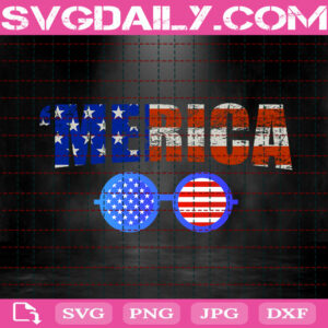 Merica Sunglasses Svg, Fourth Of July Svg, 4th Of July Sunglasses Svg, Patriotic Svg, America Svg, Svg Png Dxf Eps Instant Download
