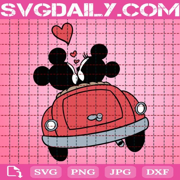 Mickey Minnie Car Kissing Svg, Valentines Day Svg, Mickey Love Svg, Love Disney Car Svg, Disney Valentines Svg, Love Disney Svg, Instant Download