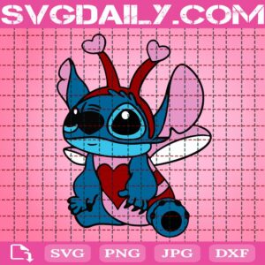 Stitch Love Bug Svg, Valentines Svg, Stitch Svg, Stitch Valentines Svg, Valentines Day Svg, Svg Png Dxf Eps AI Instant Download