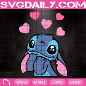 Stitch Valentine Heart Svg, Stitch Svg, Stitch Valentine Svg, Valentines Svg, Valentines Day Svg, Svg Png Dxf Eps AI Instant Download