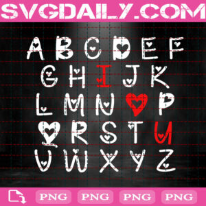 Valentine Alphabet Png, I Love U Png, Cute Valentines Png, Love Alphabet Png, Png Printable, Instant Download, Digital File